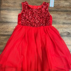Red sequin dress